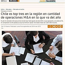 Chile es top tres en la regin en cantidad de operaciones M&A en lo que va del ao